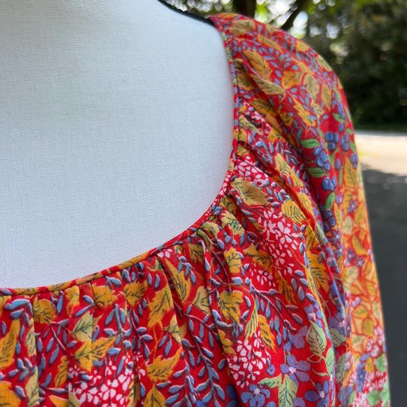 Vintage Lord & Taylor Floral Long Sleeve Maxi Dress - Picture 5 of 11